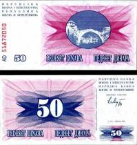 *50 Dinara Bosna Hercegovina 1992, P12 UNC - Kliknutím na obrázok zatvorte -